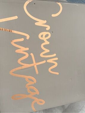 Cream Decorative Box with Metallic Rose Gold Script